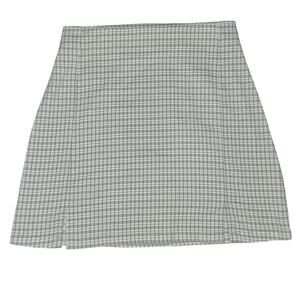 Brandy Melville J Galt Cara Skirt Green White Plaid One Size (XS)